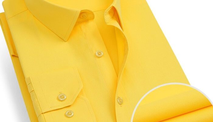 Mens Yellow Striped Dress Shirt Stylish and Versatile Fashion Choice