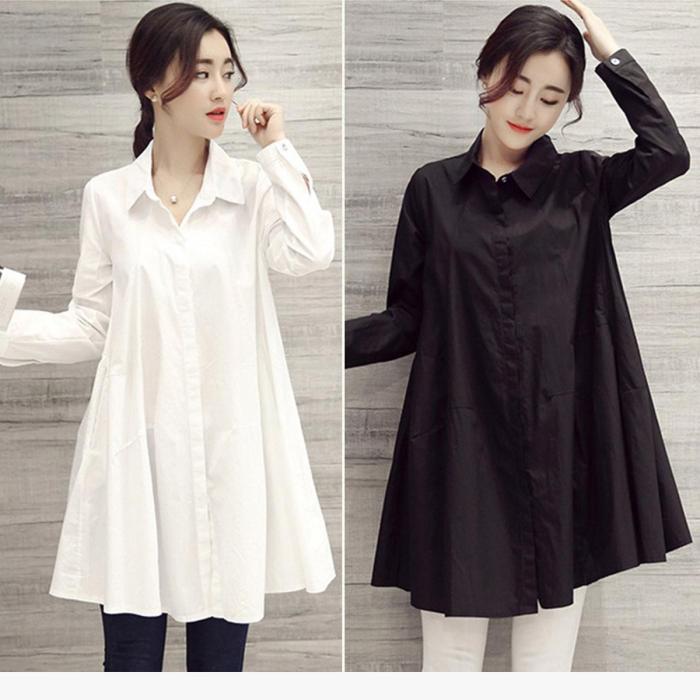 Long women's shirt dress