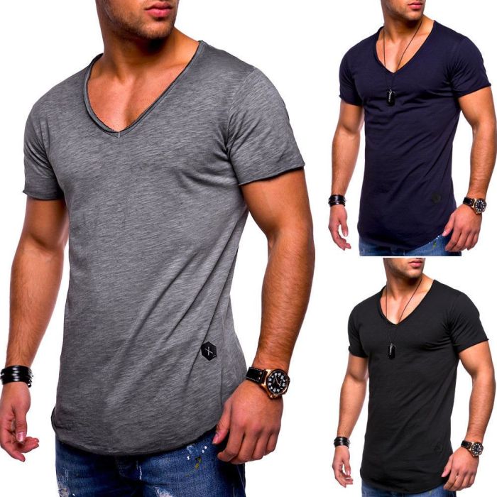 Men's v neck dress shirt