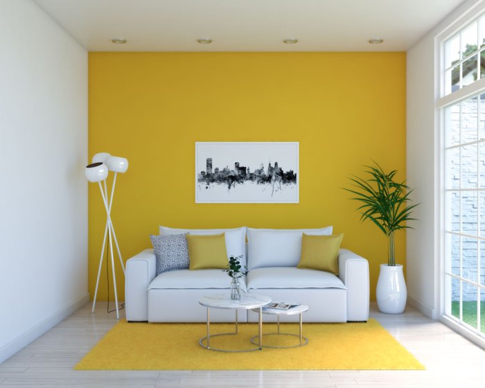 How to decorate a yellow room